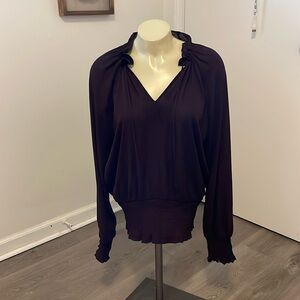 Worthington Dark Purple/Burgundy Blouse